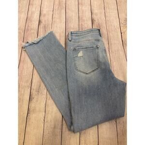 Flying Monkey Distressed Light Wash Denim Jean With Stretch Women's Size 31